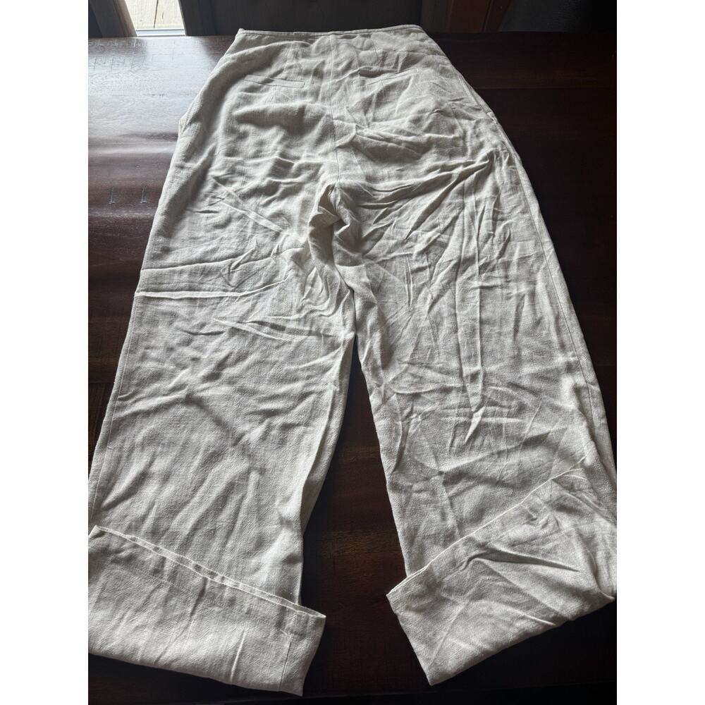 Lost + Wander Linen Blend Wide Leg Pants Beige High Rise XS Resort Coastal - Picture 8 of 8